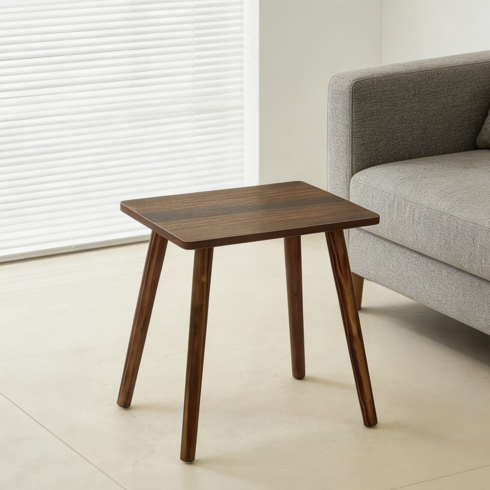 Small Solid Wood Side Table Rustic Brown